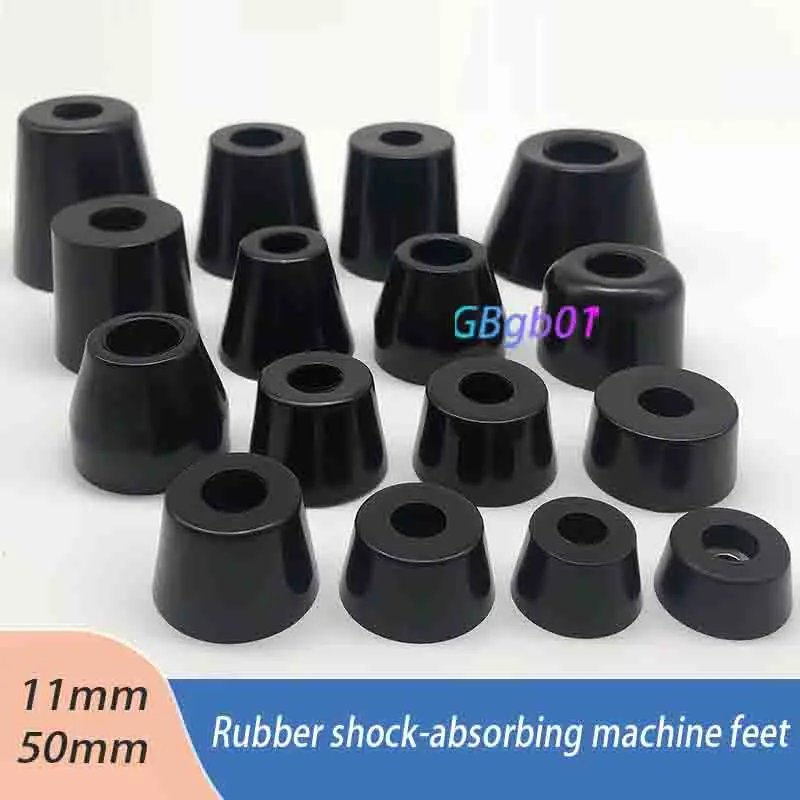 11-50mm Anti-Skid Rubber Feet with Washers–Conical Design for Height Raising,Shock Absorption,Suitable for Furniture