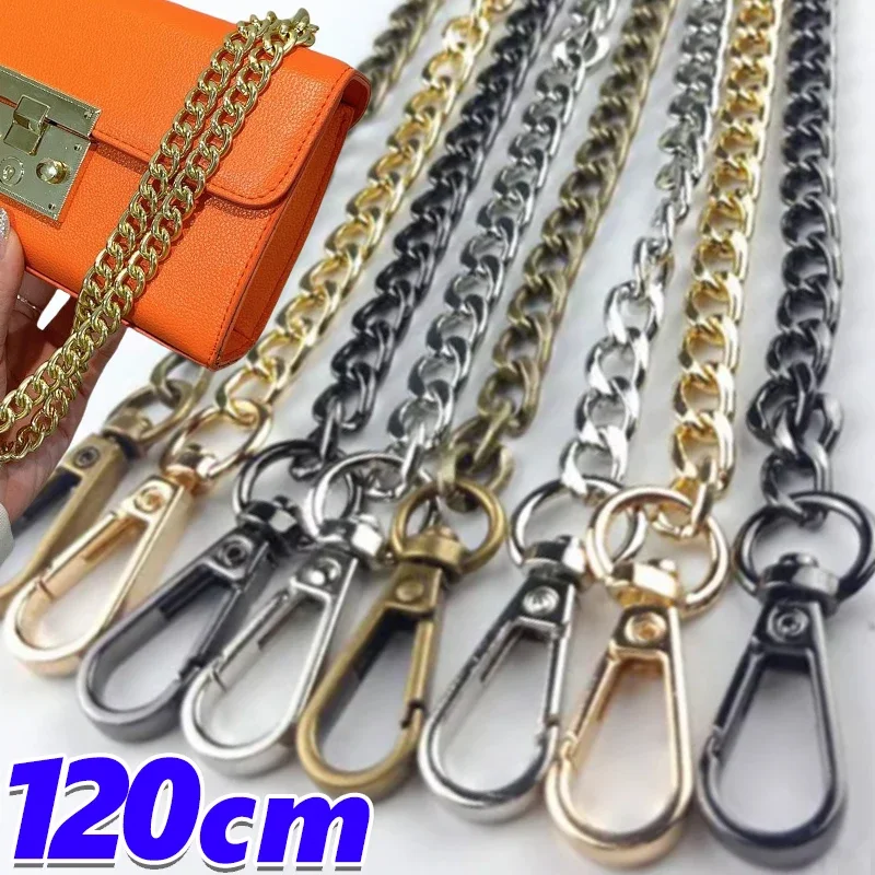 Piezas de Repuesto de cadena de bolso de aluminio de Metal, accesorios para bolso de hombro tejido a mano, correas desmontables hechas a mano DIY, 120cm