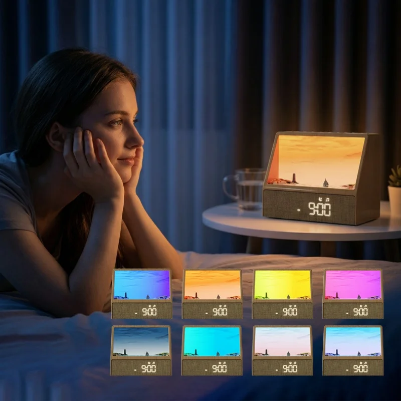 

Bluetooth Sunrise Table Light White Noise with 24 Sounds Adults Kids Bedroom Sleep Clock Wake Up Lamp Desk Ornament Night Light