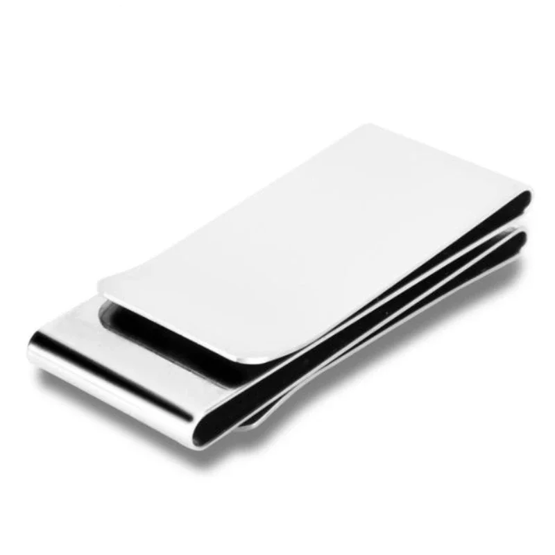 

100pcs/lot Stainless Steel Money Clip 4 Fold Slim Cash Holder Clip Money Card Bill Pocket Money Holder Gift Wholesale