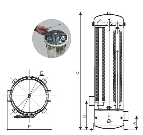 5 النوى 20 بوصة تصفية تصفية المياه النقية سفينة SS المواد تصفية خرطوشة الإسكان #3