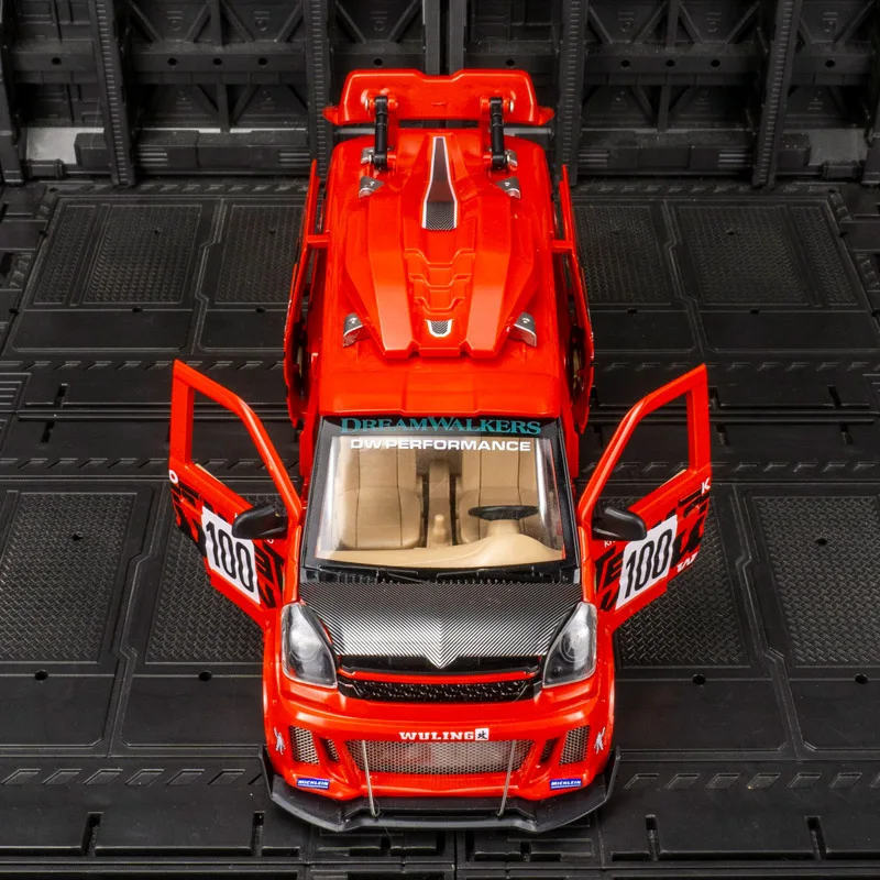 1:24 WULING Rongguang Van alliage voiture modèle moulé sous pression en métal jouet véhicules modèle son et lumière Simulation Collection enfants cadeau