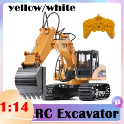 Huina 1535 1/14 Rc Excavator Remote Control  Truck Toy Excavator with Lights RC Trucks Tractor Model Engineering Car Toys Boys