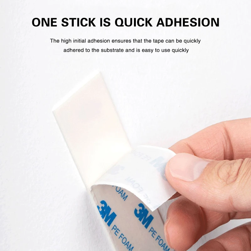 3M 1600T Double-Sided Adhesive Strong Waterproof Traceless Foam Tape High Temperature Resistant White Foam 3M Self Adhesive PE