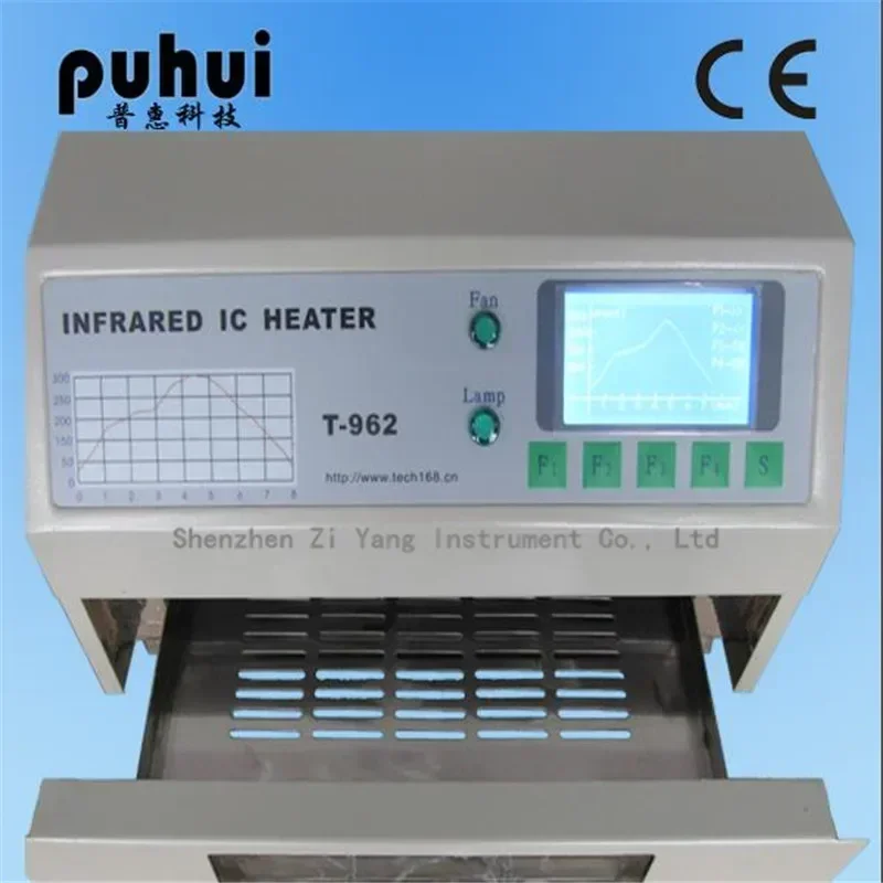 PUHUI-horno de reflujo T-962 calentador infrarrojo IC, máquina de soldadura 800W, 180x235 MM, para retrabajo BGA SMD SMT