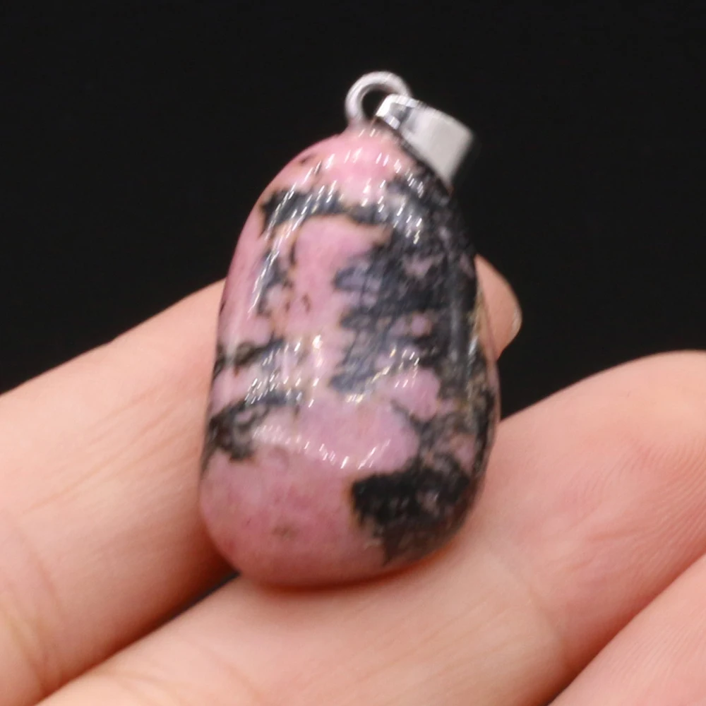 Natural Semi-precious Stone Pendant Irregular Cherry Blossom Agate for DIY Jewelry Making Necklace Size15x20-18x25