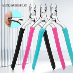 Manicure Silicone Cuticle Scissors ColorNon-slip Handle Cuticle Pliers Trim Nail Edges Barb Cuticle Scissors