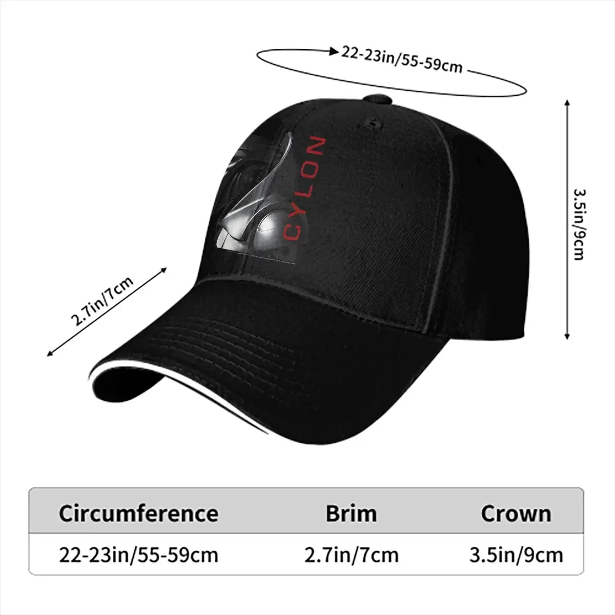 Cylon Profile Classic Baseball Caps Peaked Cap Battlestar Galactica Sun Shade Hats for Men Women