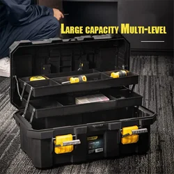 DELI Heavy Duty cassetta degli attrezzi pieghevole a tre strati addensata Organizer per attrezzi da Garage per cacciavite pinza scatola impermeabile per riporre gli attrezzi