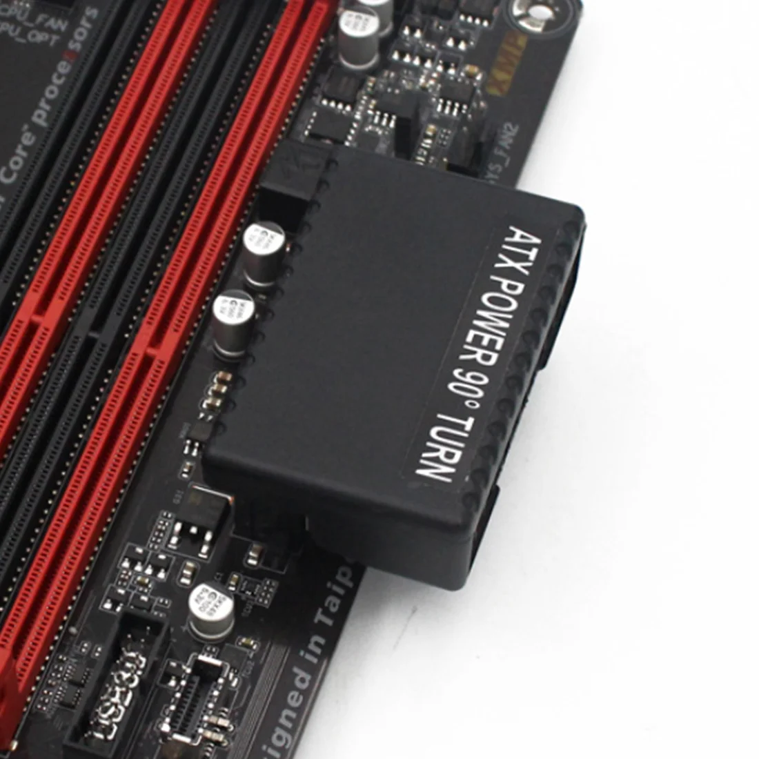 Atx 24 pinos para 90 graus adaptador de tomada de alimentação mainboard placa-mãe conectores de cabo de alimentação diy acessório de montagem