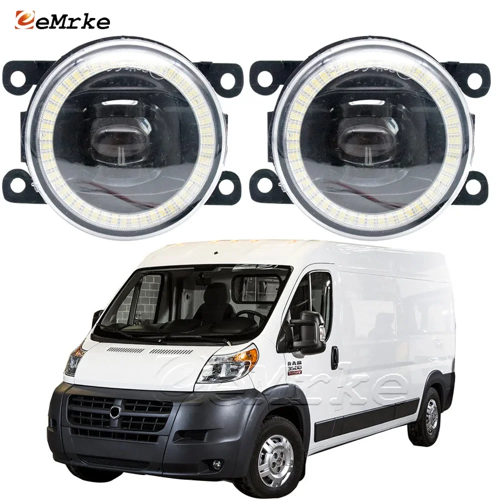 

Car PTF Led Fog Lamp Assembly Lens Headlight for Ram ProMaster VF 1500 2500 3500 2014-2022 Angel Eye DRL Daytime Running Lights