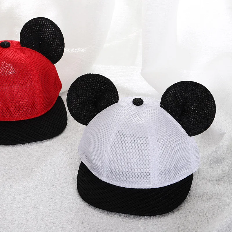 Disney Đáng Mickey Trẻ Em Nón Dễ Thương Tai Chuột Mickey Lưới Mũ Lưỡi Trai Cho Bé Trai Bé Gái Thời Trang Xu Hướng Nón Snapback quà Tặng