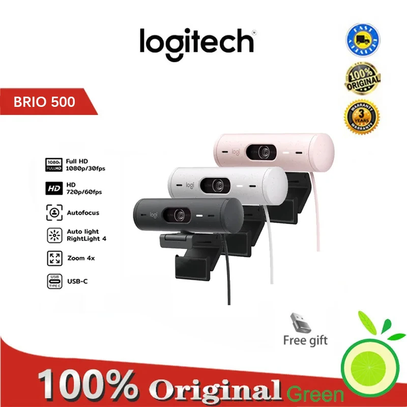 

Logitech BRIO 500 Full HD 1080p webcam