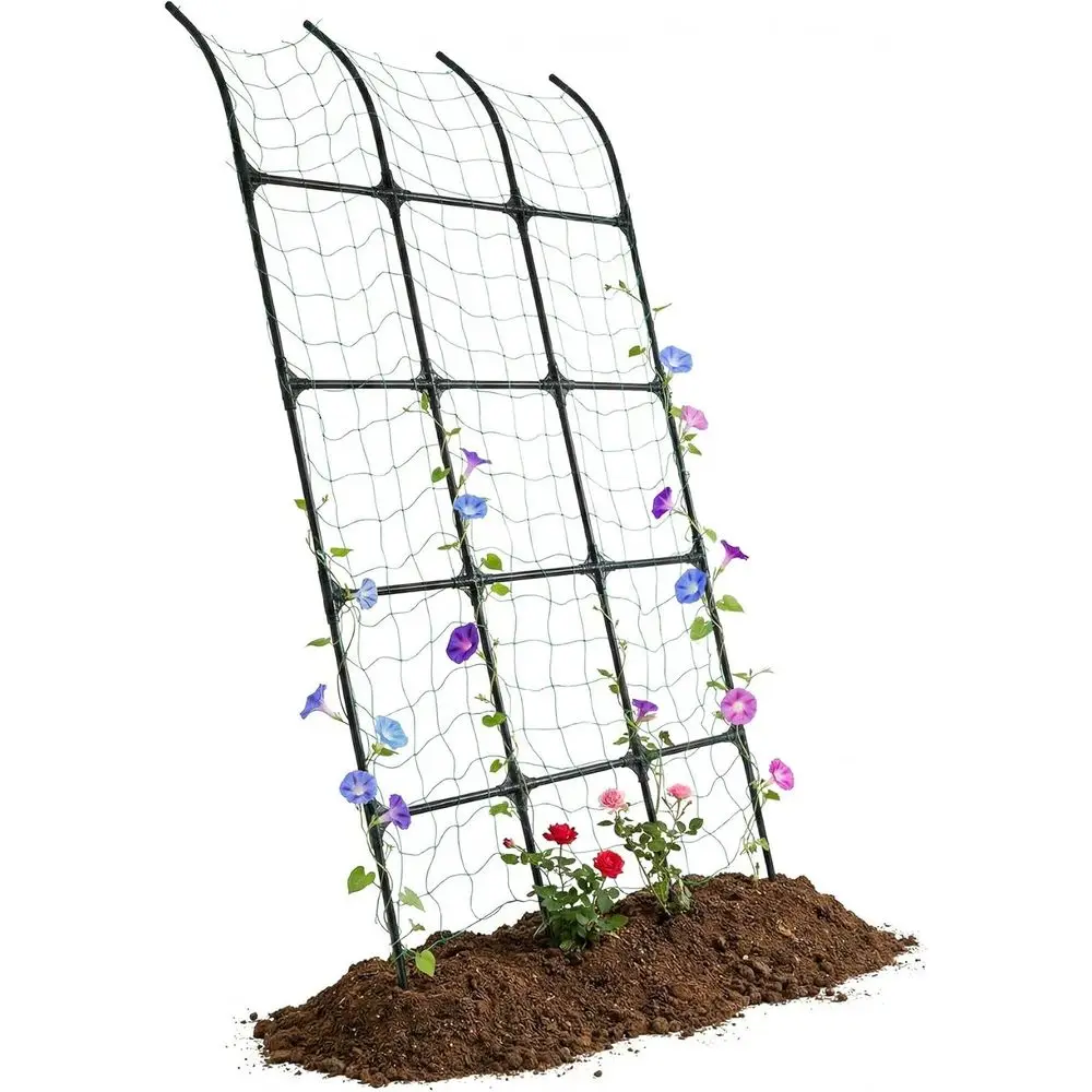 Space-Saving Lean-to Garden Trellis, Rust-Resistant Galvanized Steel for Climbing Plants and Vegetables Support