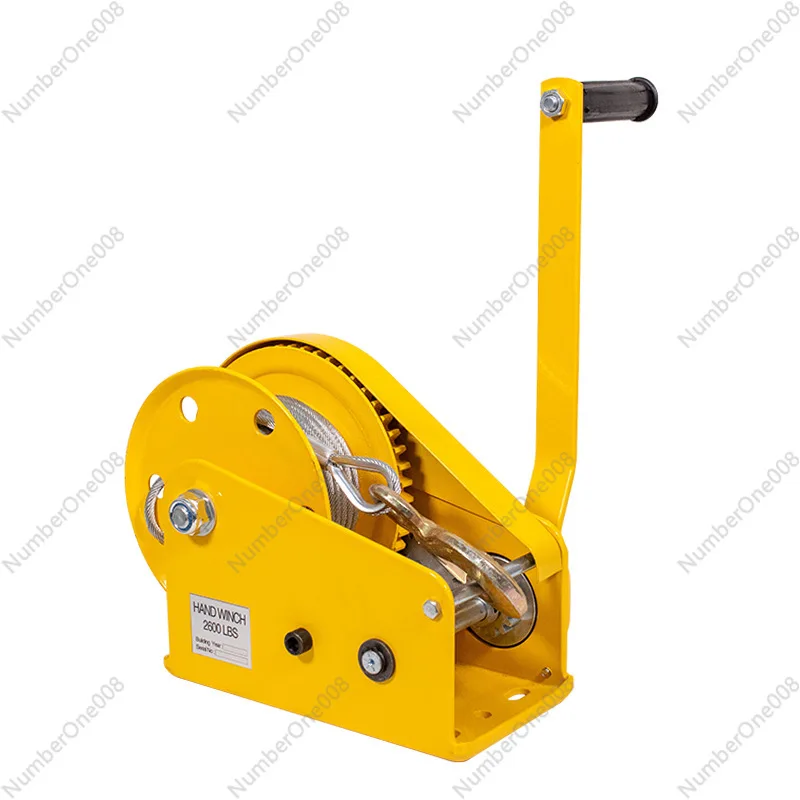 Hand Winch Two-Way Self-Locking Manual Winch 1200 Pounds Small Hoister Traction Household Winch Crane