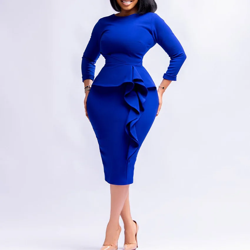

Women's clothing autumn and winter new fashion temperament elegant African large size commuter pencil skirt European and America