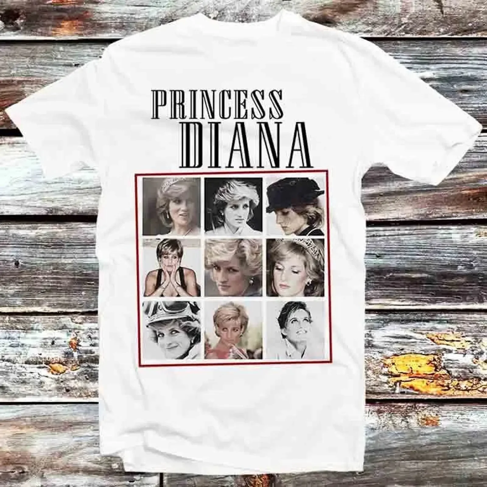T Shirt Selfie Collage Dame Prinzessin Diana Hommage Bestseller Geburtstag B1420 vintage Washed Stylish Top For Everyday Wear