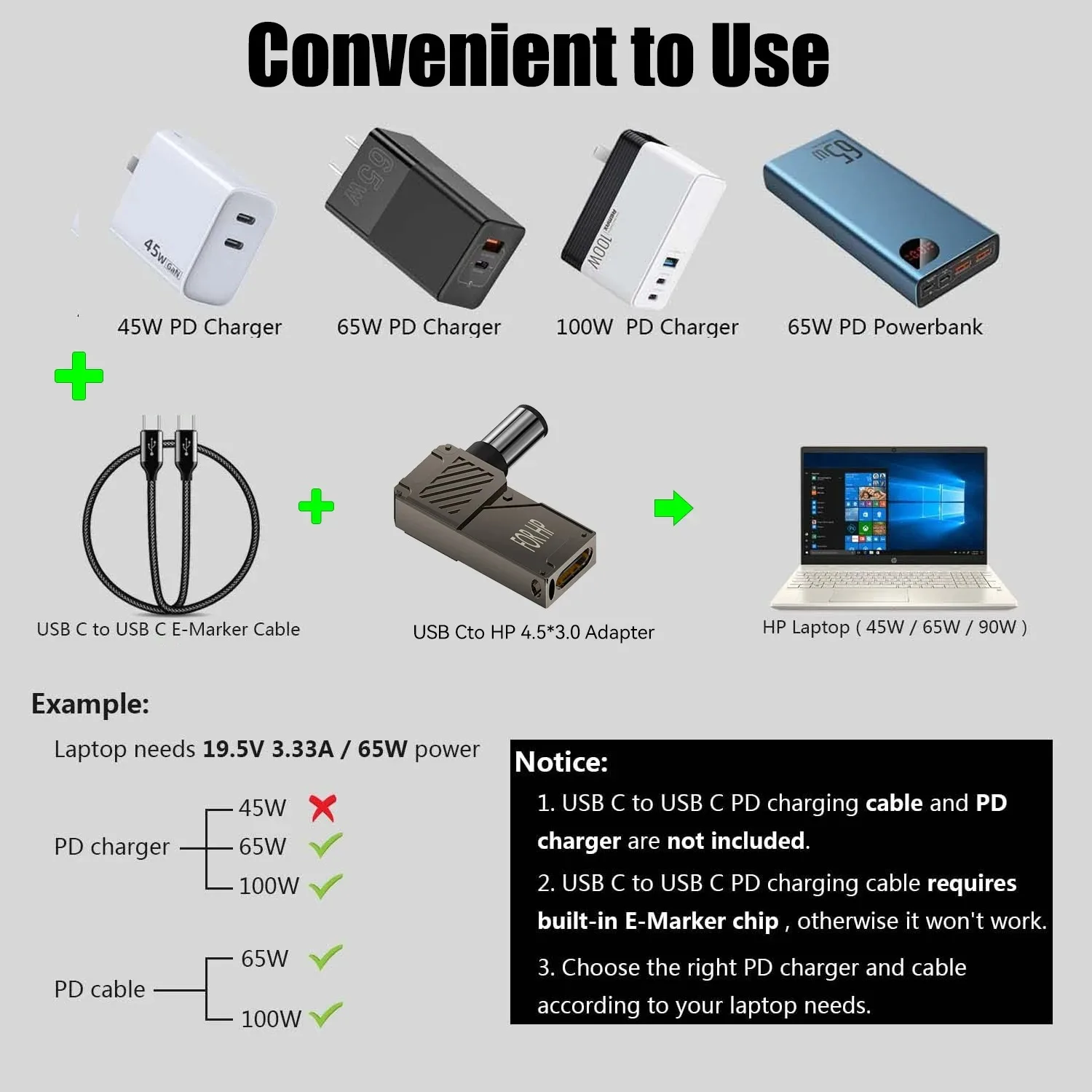 USB C PD100W Power Adapter Charging Converter Plug Type C to DC Connector Charge Barrel Jack for Lenovo/Hp/Dell/Asus Laptops - Image 5