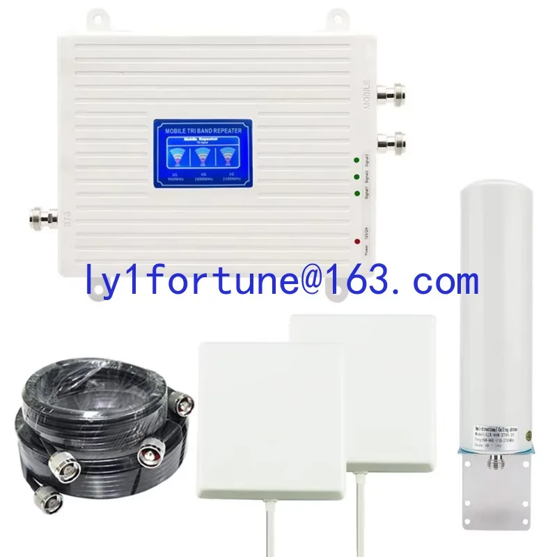 

Hot Sale 2g 3g 4g Tri-band Mobile Network Repeater Tri-band Signal Booster Kit with Dual Antennas for Network Booster