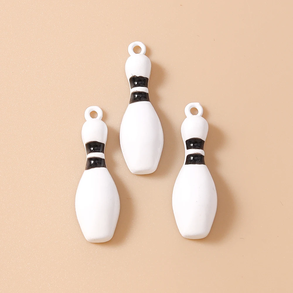 Leslie 10 Stück süße Bowling-Schüssel-Charms für Tropfen-Ohrringe, Armbänder, Halsketten, Schmuckherstellung, handgefertigtes DIY-Zubehör – Detail 4