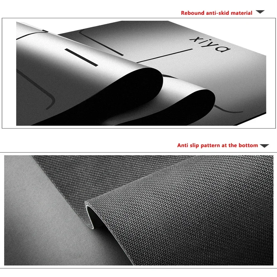 Professional Solid Color PU Yoga Mat Natural Rubber Indoor Gym Fitness Exercise Mat Non-slip Mat Environmental 183cm*68cm*5mm