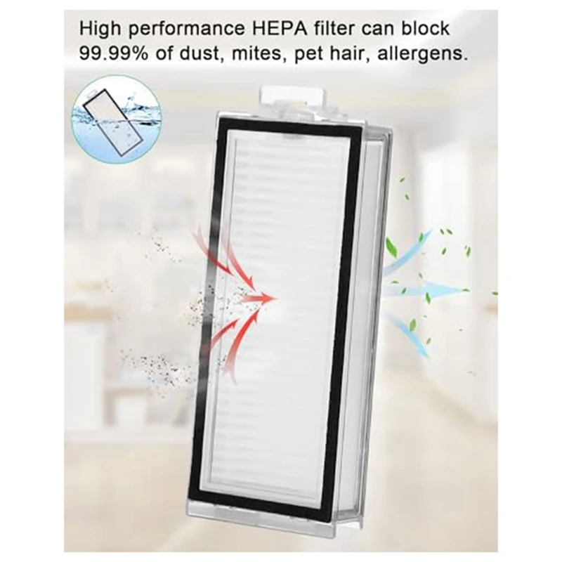 

AEE8-For Xiaomi Roborock Q7 Max Q7 Max+ T8 Robot Vacuum Spare Parts Main Side Brush Hepa Filter Mop Rag