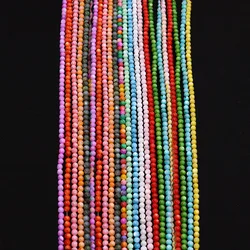 2/3/4mm Natural Freshwater Shell Beads Round Stained Mother of Pearl Loose Beads Charm Women's Jewelry DIY Necklace Bracelet