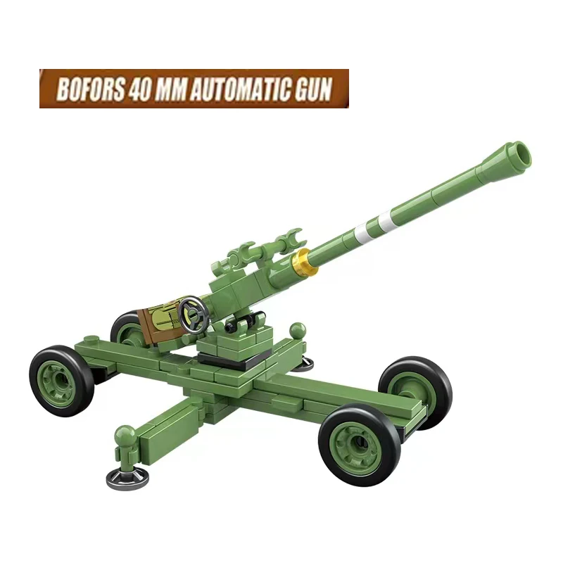 WW2 Military Weapon German 88MM Flak ANTI-TANK Gun Model Cannon Bricks Building Blocks Sets Educational Toys For Children
