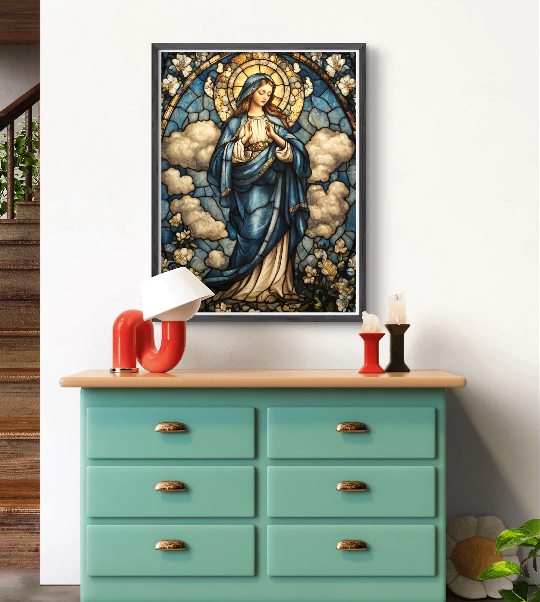 Peinture diamant vierge marie 5D, image de figurine christienne, broderie diamant carré ou rond, cadeau à main, décoration d'intérieur à faire soi-même