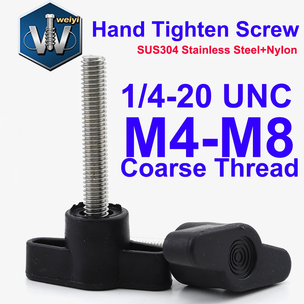 Weiyi Tighten Bolts 1/4-20 UNC/M4-M8 SUS304 A2 Stainless Steel 27# or 36# Z-handle Bakelite Hand Knob Adjustable Thumb Screws