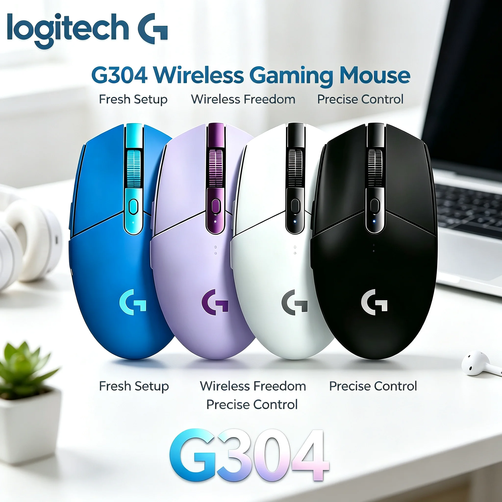 Logitech G304 Lightspeed Wireless Gaming Mouse Light‑weight Body Reduce Hand Fatigue Game Mice