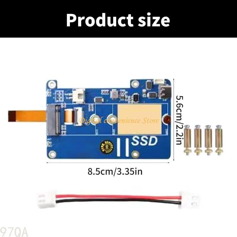97QA MPS2280P PCIE TO M.2 NVME SSD bo mạch cho RPI 5 với sức mạnh đáng tin cậy