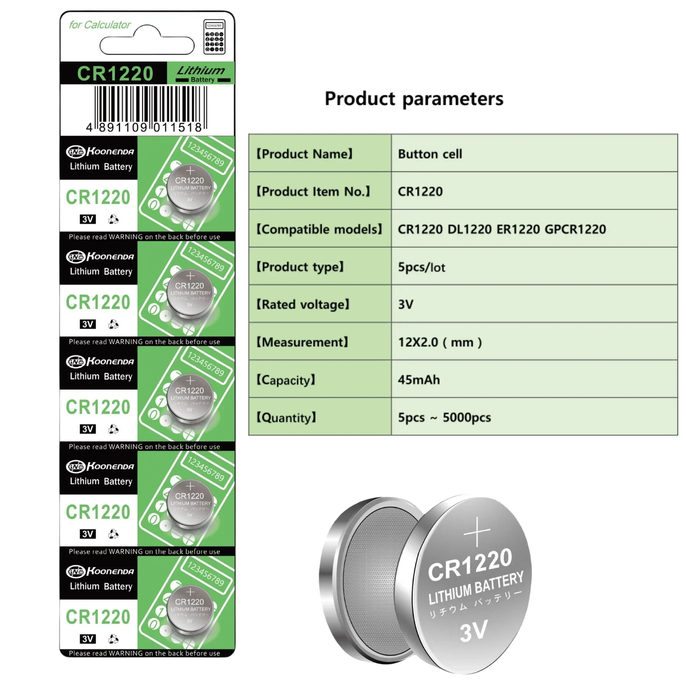 NEW CR1220 45mAh 3V Lithium Batteies Button Coin Cell Battery For Watch Car Remote Key CR 1220 ECR1220 GPCR1220 5012LC