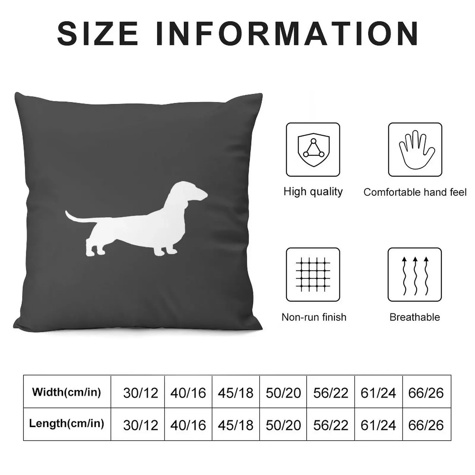 Dachshund Silhouette(s) Wiener Dog Smooth Coated Doxie Throw Pillow Couch Pillows pillow