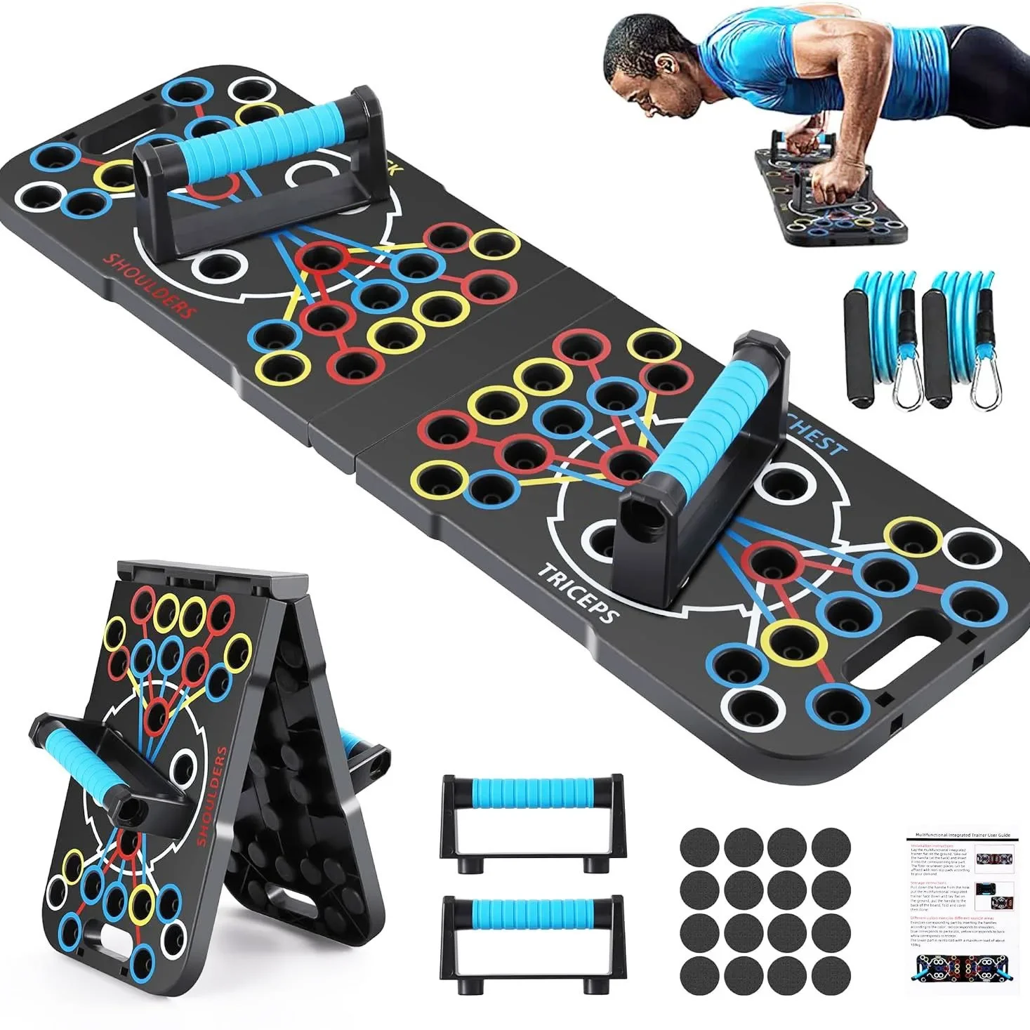 New Portable Multifunctional Push-up Board Set With Handles Foldable Fitness Equipment For Chest Abdomen Arms And Back Training