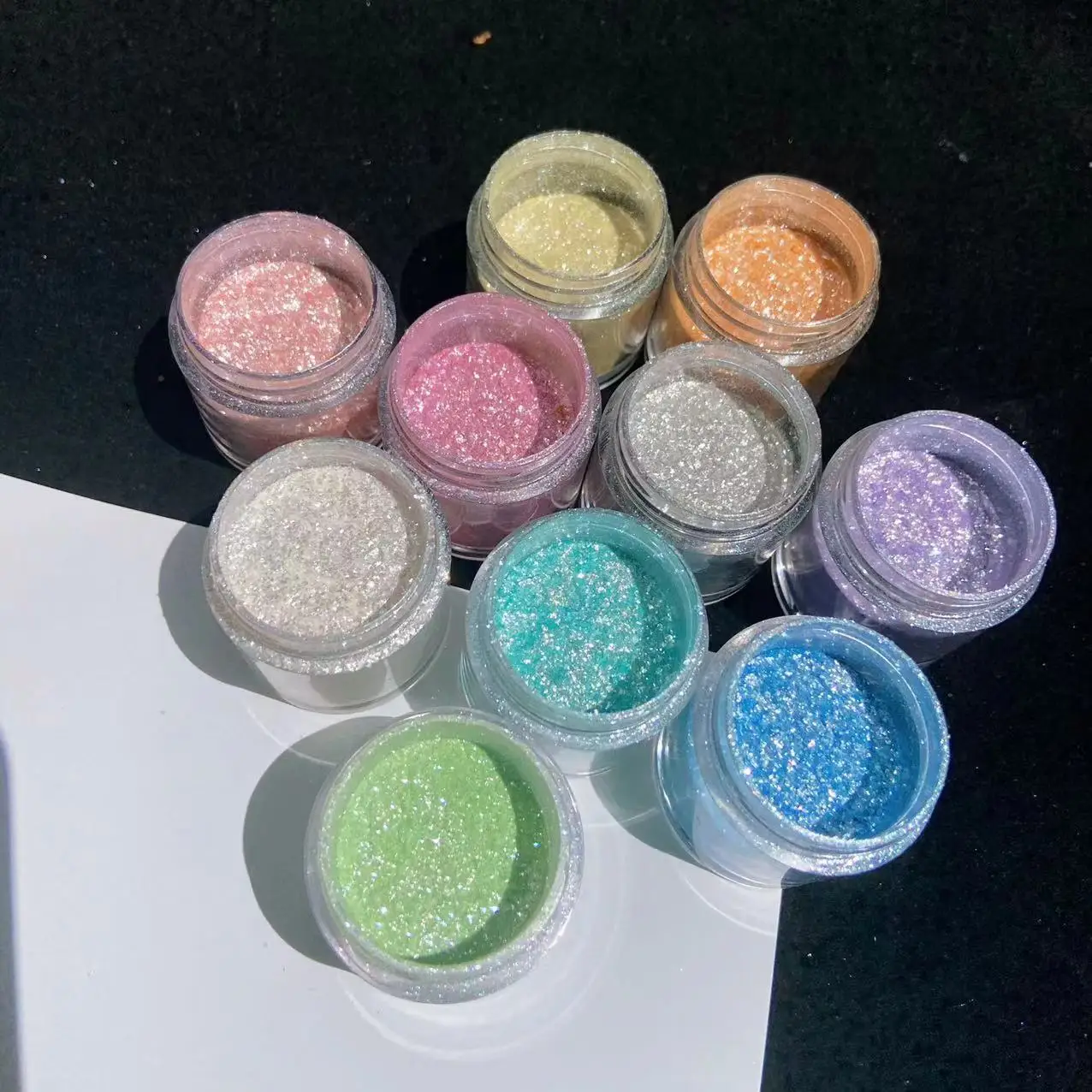 10 colori scintillanti polvere glitter per unghie arcobaleno cristallo diamante pigmento polvere olografica manicure fai da te unghie cromate decorazione artistica