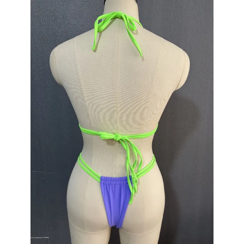 Nowe seksowne fioletowe stringi bikini dwuczęściowy strój kąpielowy damskie stroje kąpielowe strój plażowy pływać kostiumy kąpielowe brazylijski zestaw mikro bikini 2025
