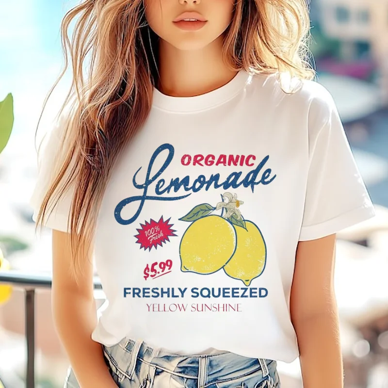 Wild Forest Exploration Printed Holiday Women's White Top T-Shirt Casual Women's New Trend Summer Style Round Neck T-Shirt