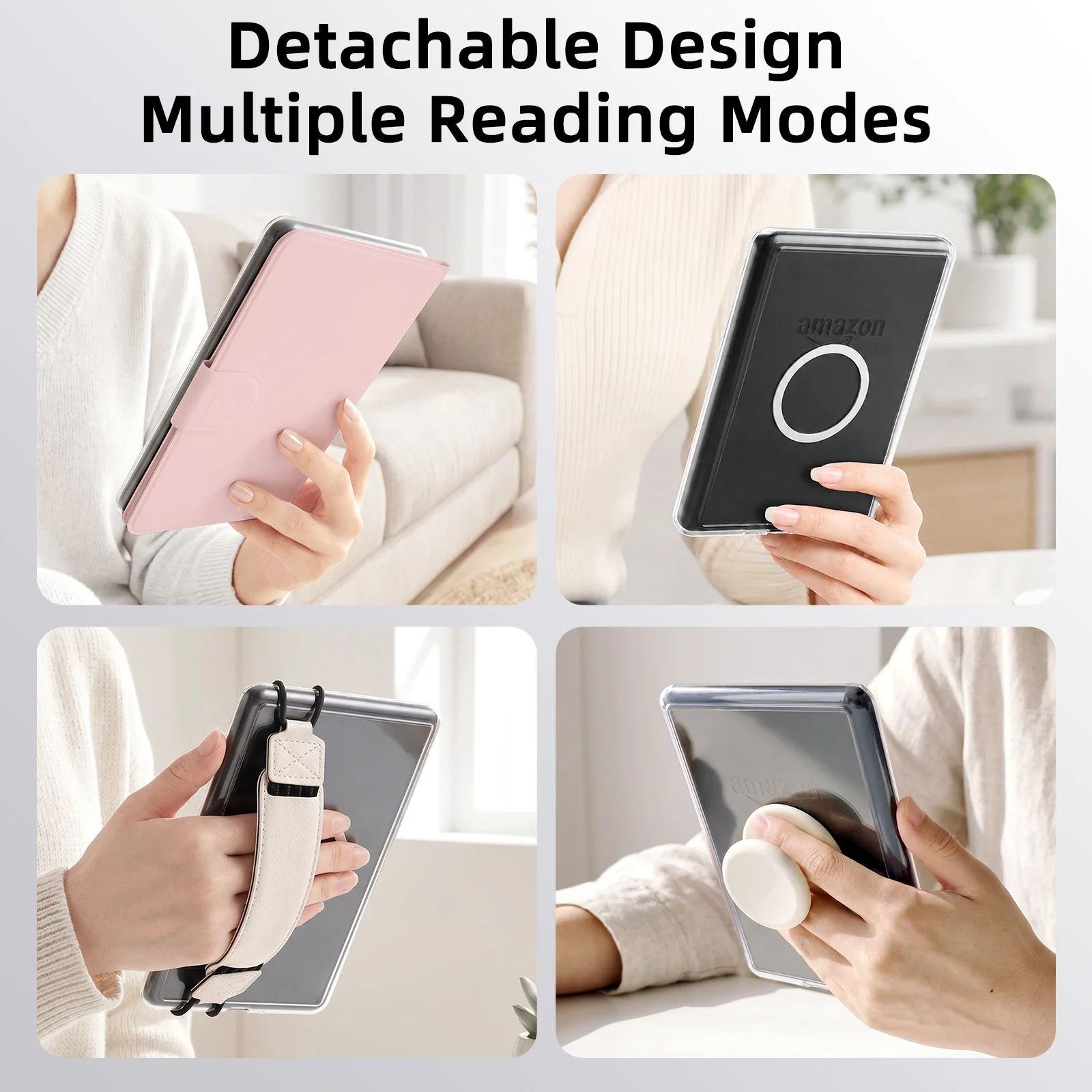 Fits Kindle 11th Gen & Paperwhite 12th Gen, Case For Kindle, Magnetic Detachable Book-style Cover With Clasp, Auto Wake/Sleep.