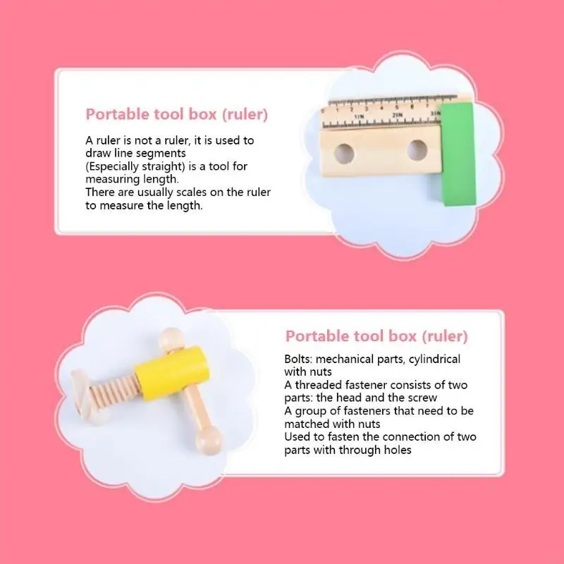 F62d 30x20.3x8cm/11.81x7.99x3.14in Kinder für Spielspielzeugholz -Holzbrettrolle für Spielwerkzeug