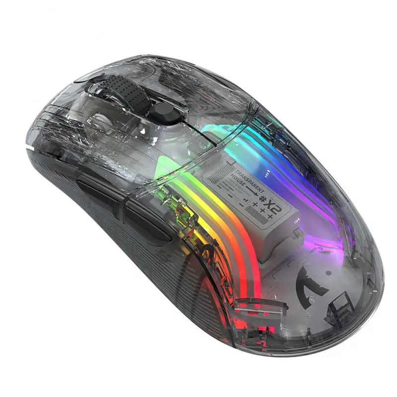 

Беспроводная светящаяся трехрежимная мышь Attack Shark X2RGB, игровая электронная прозрачная мышь для соревнований