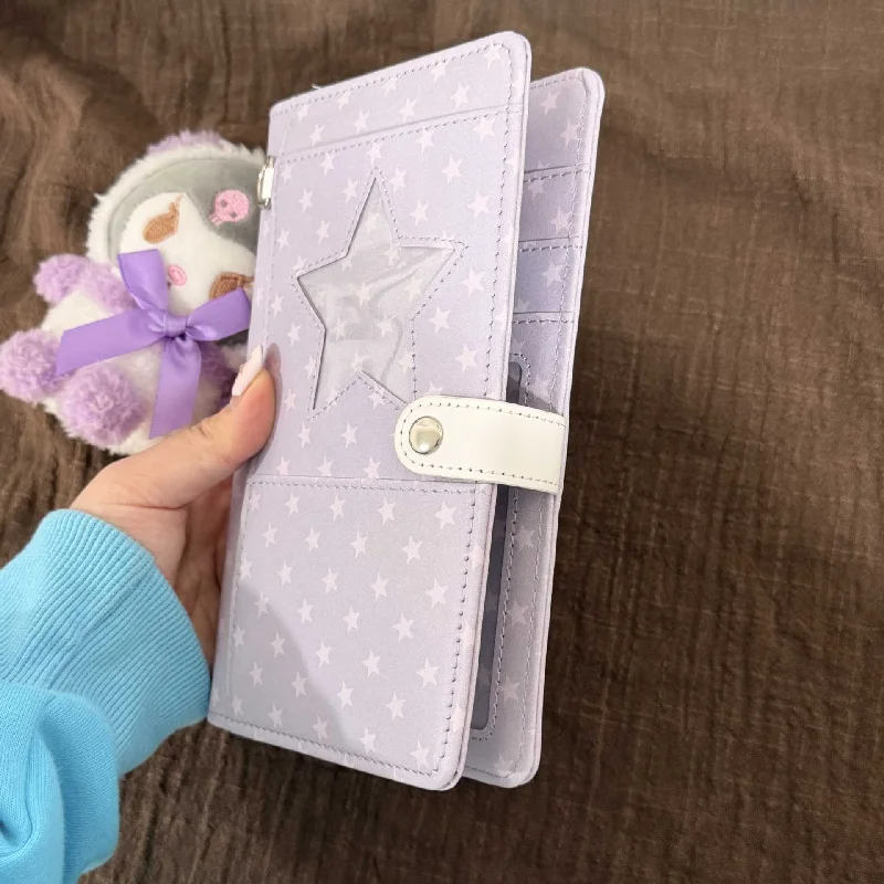 Korean Style Purple Star A6 Loose Leaf Binder Notebook DIY Journal Planner for Students School Stationery