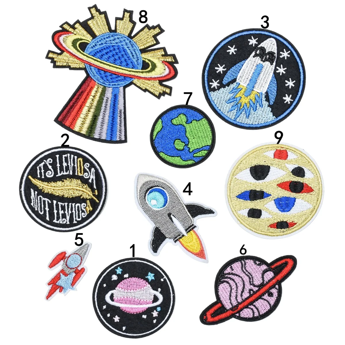 High Quality Cosmic Planet Embroidery Ironing Sewing Cloth Paste DIY Clothing Luggage Decoration Hole Repair Accessories Patch