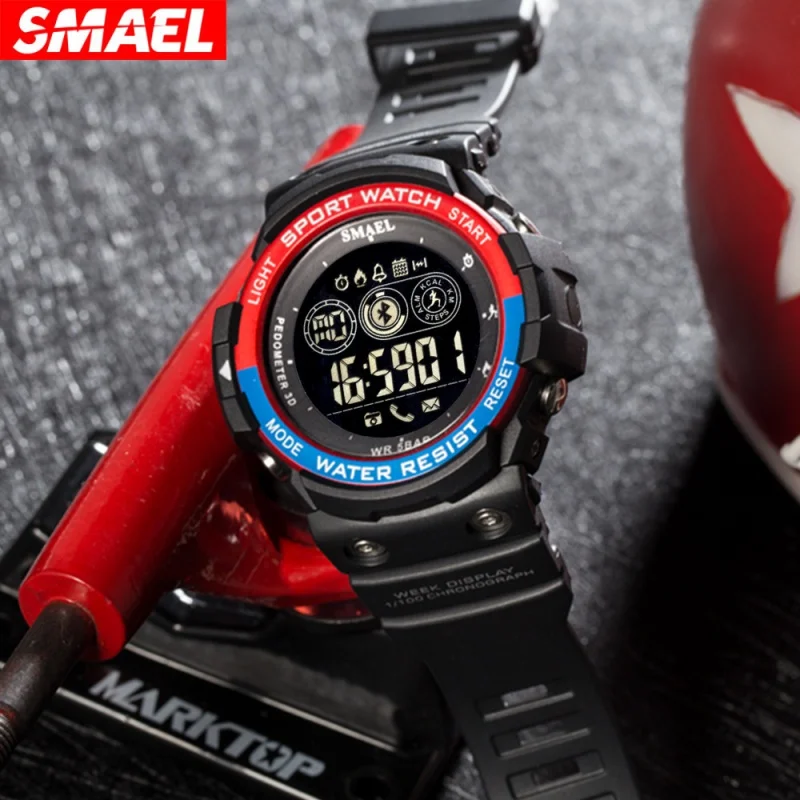 Smael Bluetooth Smart Electronic Sport Watch Step Counting Speed Measuring Waterproof Multifunctional Electronic Watch