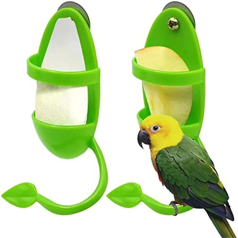 Parrot Food Feeder Bird Hanging Cage Perching Frame Fun Bird Cage Feeder Parrot Feeding Toy Plastic Pet Feeding Cage Accessories