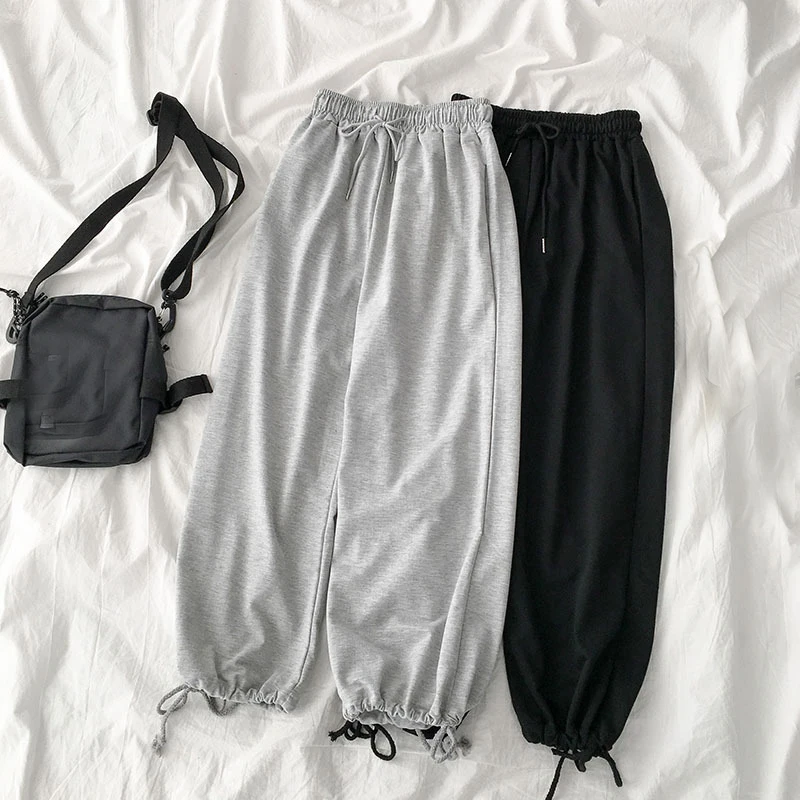 

Y2K High Waist Women Sweatpants Korean Fashion Streetwear Loose Wide Leg Pants Summer Casual All Match Female Solid Trousers