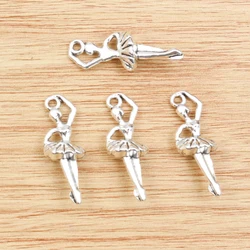 20pcs 27x6mm Antique Silver Plated Ballet Dancer Handmade Charms Pendant:DIY for bracelet necklace