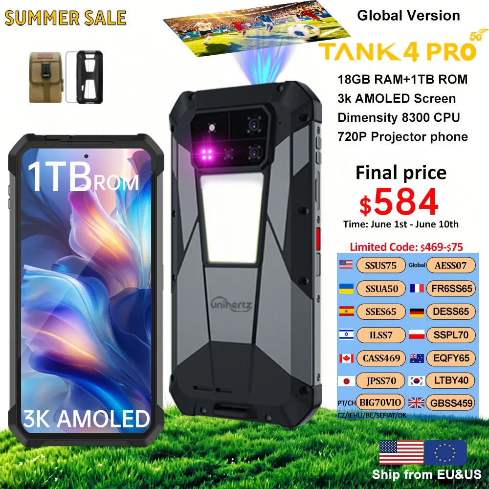 World premiere】Unihertz by 8849 Tank 4 pro Smartphone 5G with