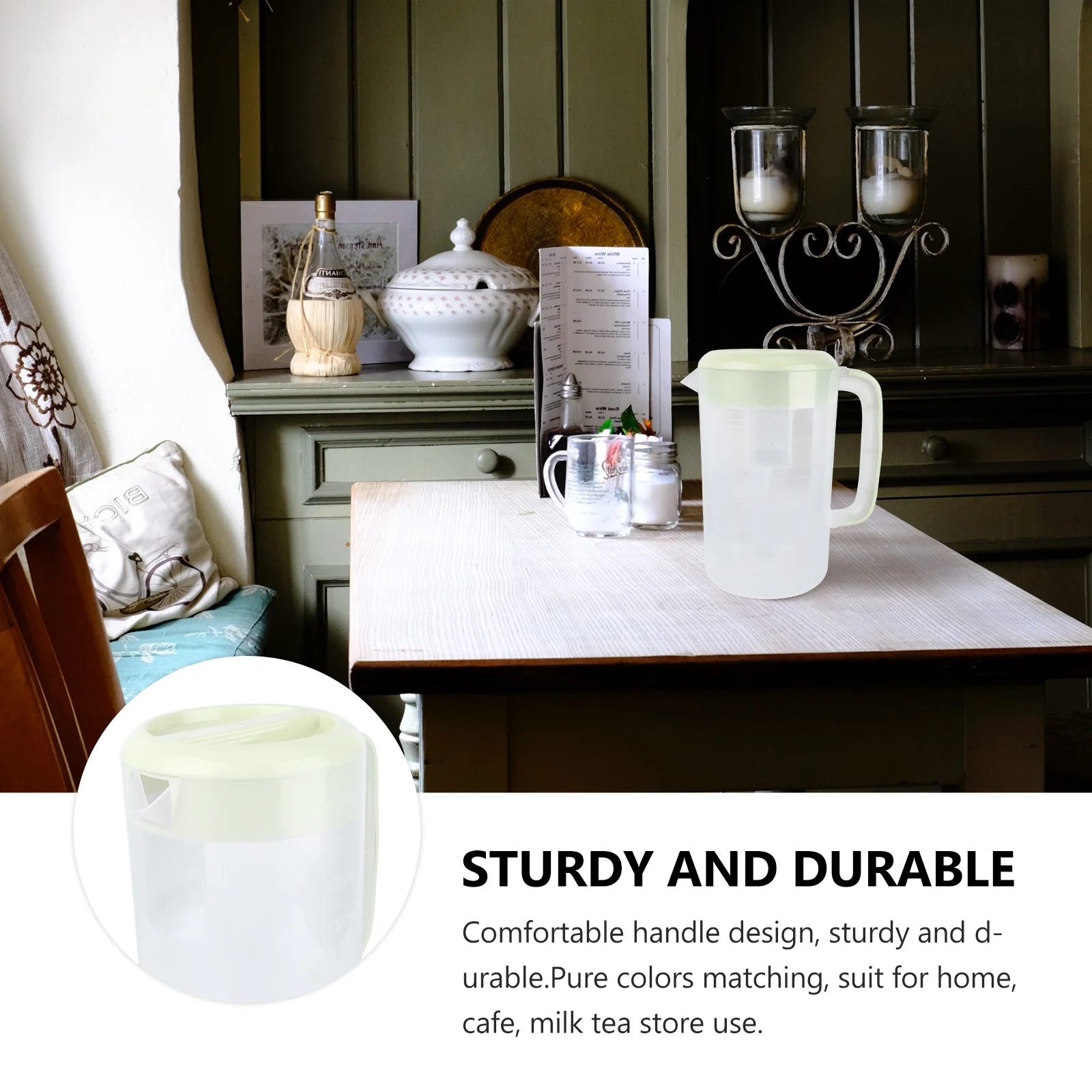 1 Stück 4000 ml Kaltwasserkrug, große Kapazität, durchsichtiger Kunststoff-Getränkekug, für Zuhause, Küche, Bar, Saftspender, leicht zu reinigen, robust