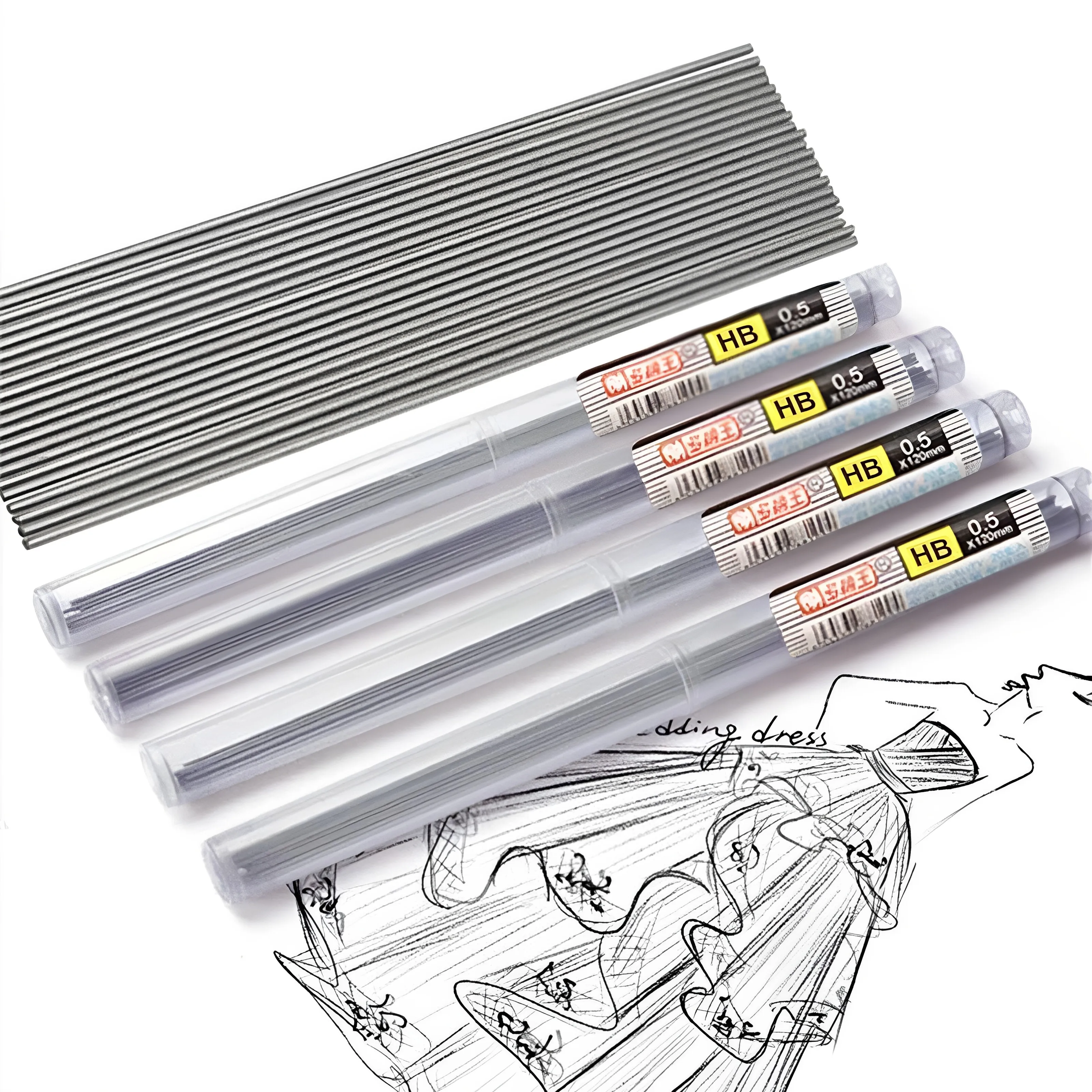 High Quality Lead Replacement Core 2B / HB / 2H Lead Spare Test 0.5mm / 0.7mm Pressing Pencil Writing Size 110mm